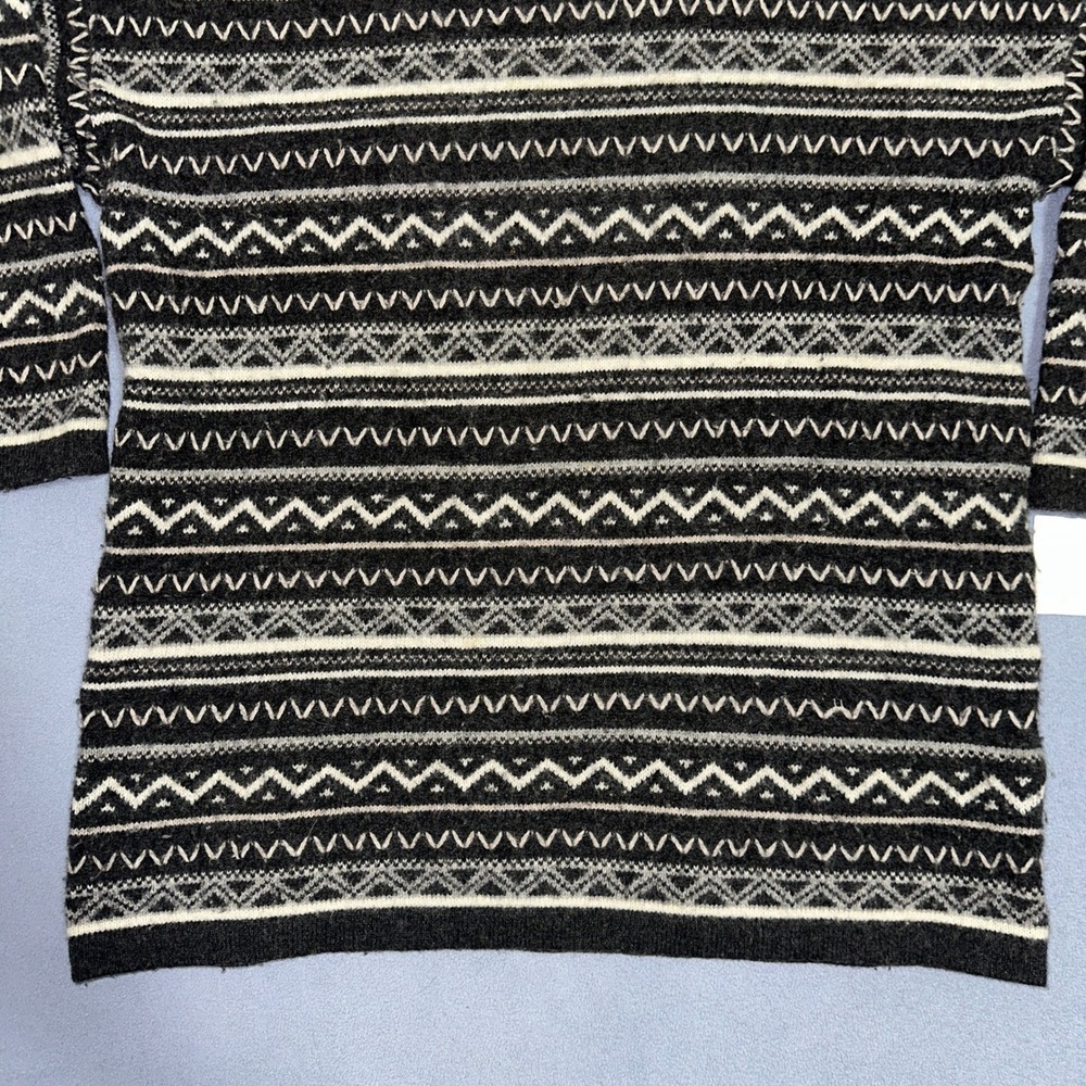 Maglia Donna Vintage Wool Blend Turtleneck Sweater Made in Italy Gray White Med - Picture 3 of 10